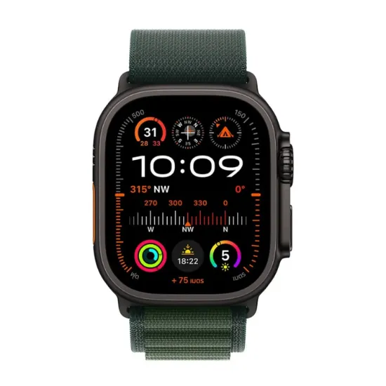 รูปภาพของ Apple Watch Ultra 2 Black Titanium Case with Dark Green